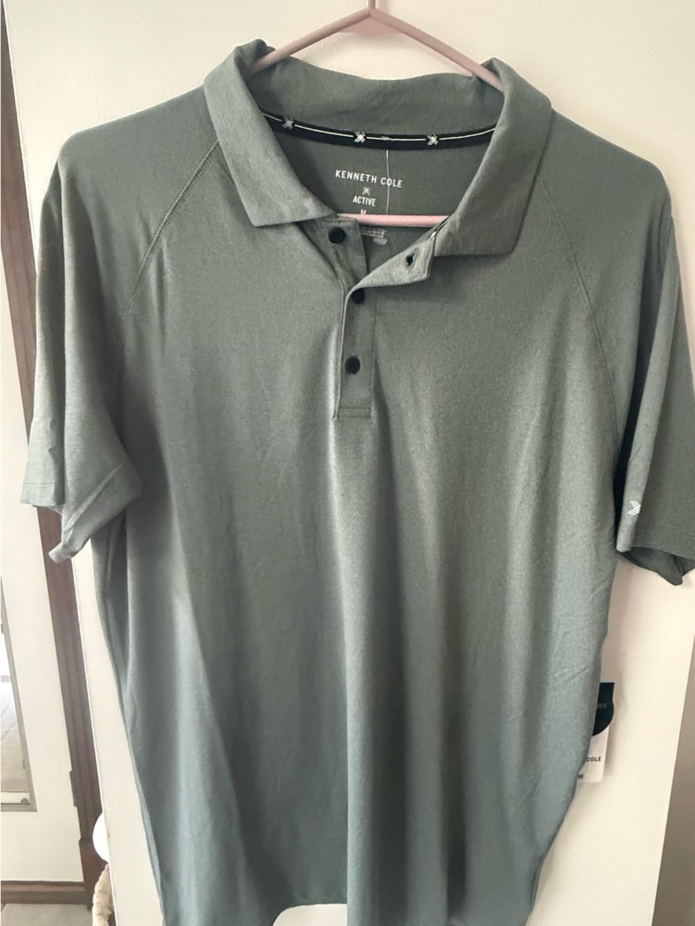 Kenneth Cole Men's soft light  green/gray  Polo Shirt
